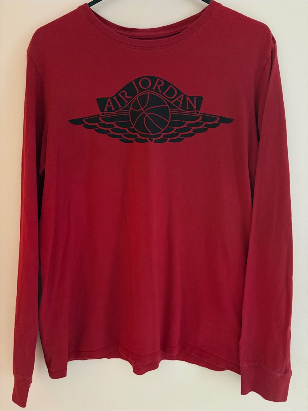 VTG JORDAN Wings Logo Long Sleeve Shirt with Black Air Jordan Size Medium